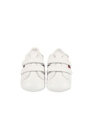 sneakers in pelle bianco GUCCI KIDS | 500852BKPT09070